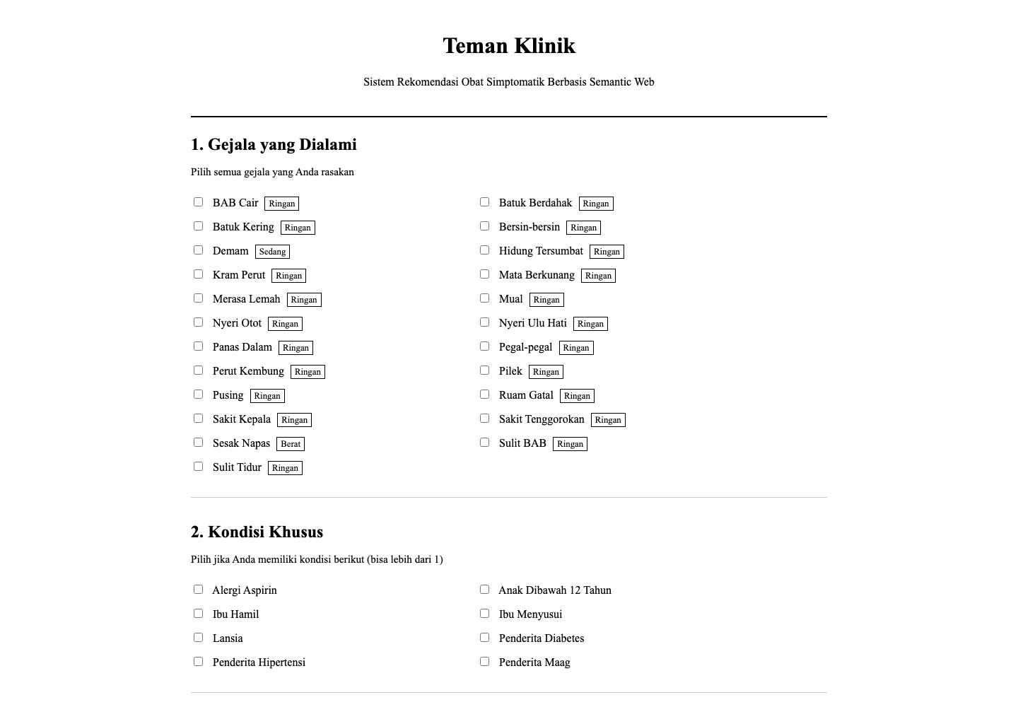 Teman Klinik Medicine Recommendation System preview